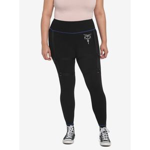 Black Women's Leggings with Blue Accents